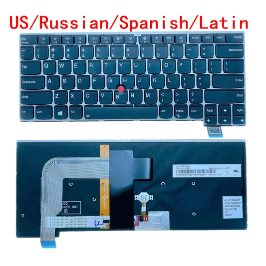 New US Russian Spanish Latin Laptop Backlit Keyboard For Lenovo Thinkpad T470S Notebook PC Replacement F10 with Bluetooth Lenovo laptop repair parts