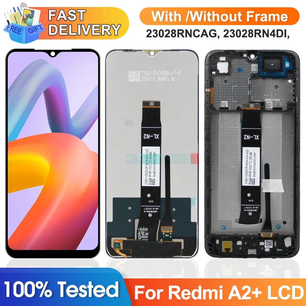 6.52" LCD Display For Xiaomi Redmi A2 A2+ A2 Plus Touch Screen Digitizer Assembly 23028RN4DG 23028RNCAG Replacement Parts Xiaomi phone repair parts