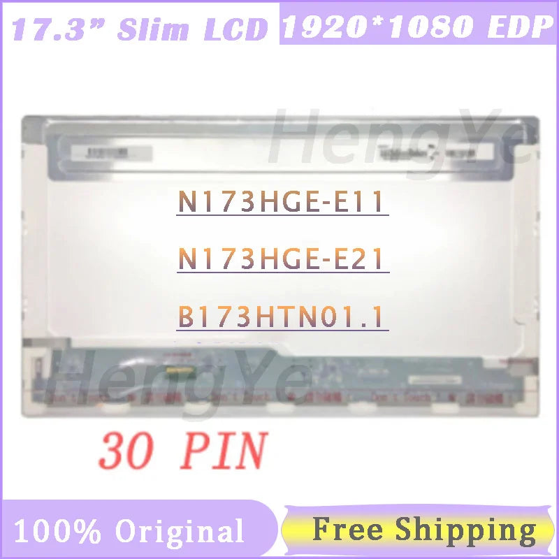 Laptop LCD Screen 17.3 Inch B173HTN01.1 Fit N173HGE-E11 N173HGE-E21 for G74SX-A1 FX71/MSI GL72 GP72 GS70 MS-1795 30pins