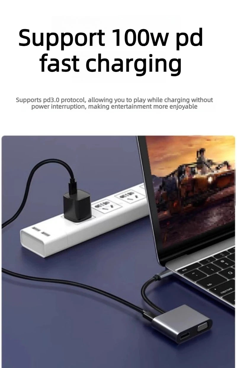 8K 4K 2K 30/60/240Hz USB Type C Docking Station to HDMI VGA RJ45 Adapter USB 3.0 HUB Splitter For Laptop phone Laptop Accessories