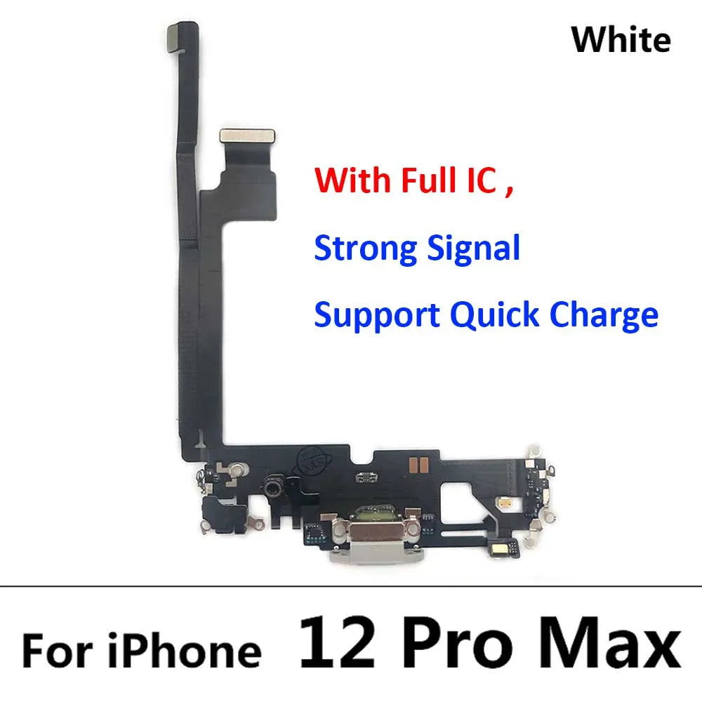 New USB Charging Port Charger Board Flex Cable For iPhone 12 Pro Max 12 mini Dock Plug Connector With Microphone iPhone phone repair parts