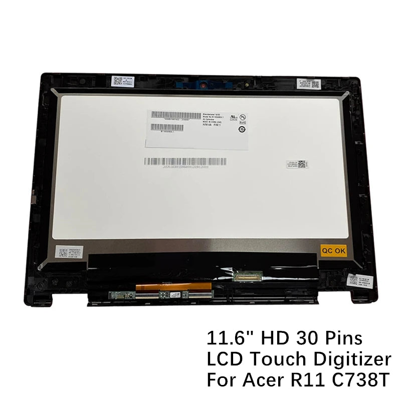 11.6" HD New for Acer Chromebook R11 C738T LCD Touchscreen Assembly with Bezel 6M.G55N7.002 6M.G55N7.004 Acer laptop repair parts
