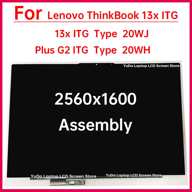 13.3 Inch Touch Screen For Lenovo ThinkBook 13x ITG Type 20WJ Plus G2 ITG Type 20WH LCD Display Digitizer Assembly Replacement Lenovo laptop repair parts