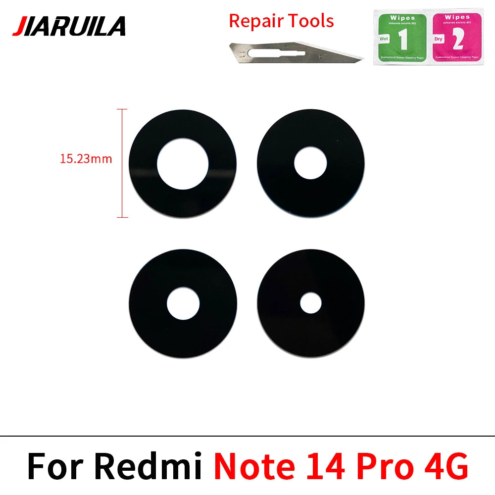 10Pcs, Camera Glass Lens Back Rear Camera Glass Lens For Xiaomi Redmi Note 11 12 13 14 Pro Plus 4G 5G With Adhesive  Xiaomi  Xiao mi phone repair parts