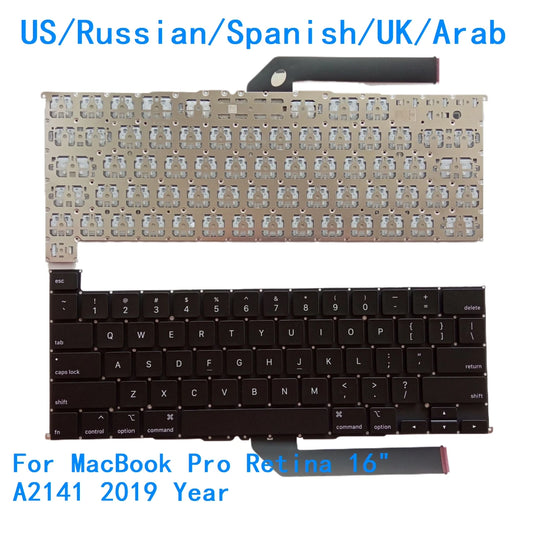 New US Russian Spanish UK Arab Language  Keyboard For Apple MacBook Pro Retina 16" A2141 2019 Year Replacement Keyboard MACBOOK laptop repair parts