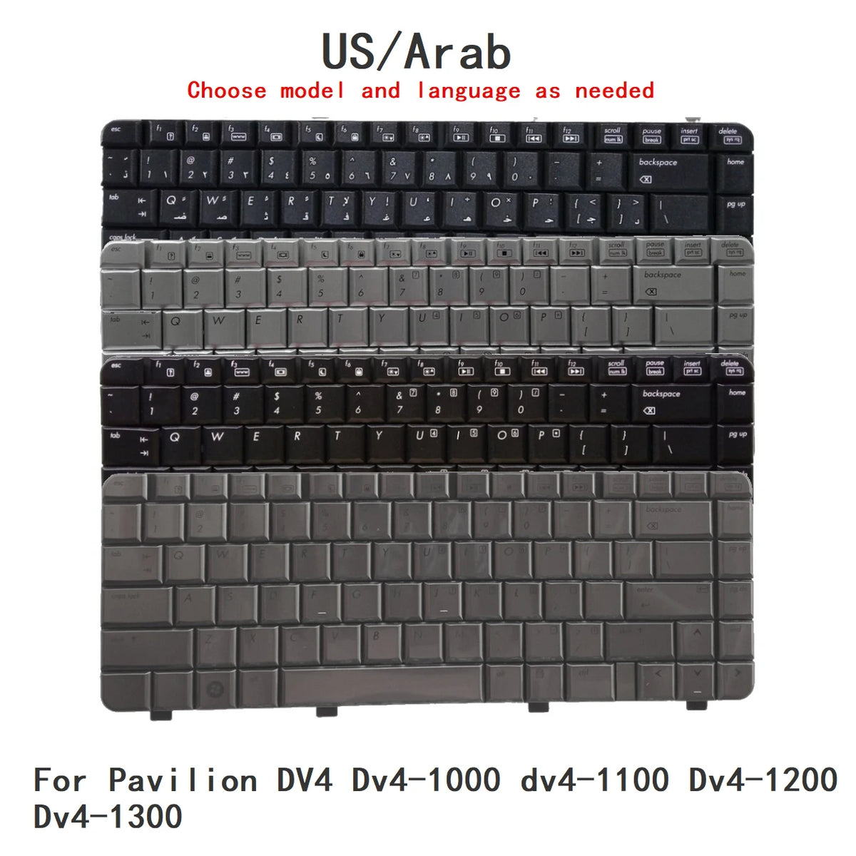 New US Arab Language  Keyboard For HP Pavilion DV4 Dv4-1000 dv4-1100 Dv4-1200 Dv4-1300 Notebook PC Replacement Keyboard HP laptop repair parts