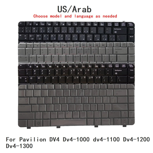New US Arab Language  Keyboard For HP Pavilion DV4 Dv4-1000 dv4-1100 Dv4-1200 Dv4-1300 Notebook PC Replacement Keyboard HP laptop repair parts