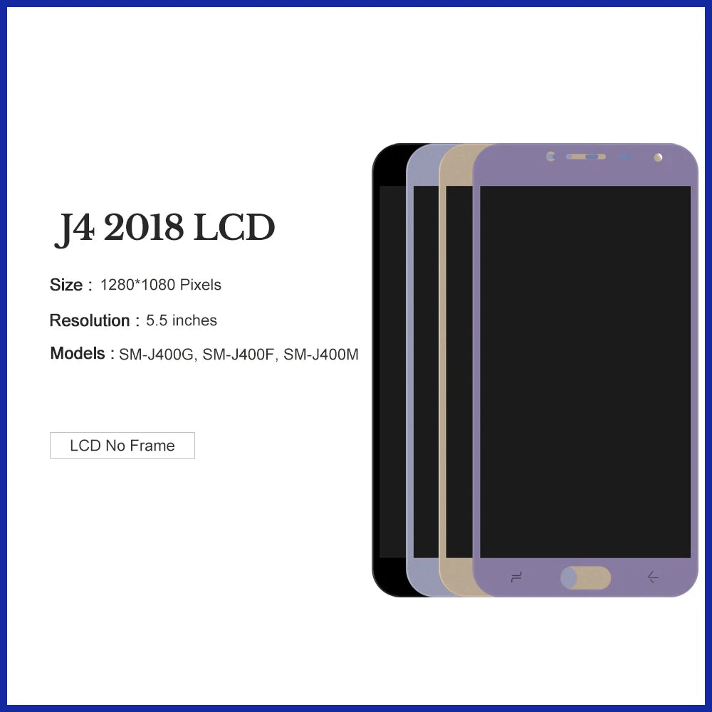 For Samsung Galaxy J4 2018 J400 J4 SM-J400F/DS SM-J400M/DS Display With Touch Screen Assembly Can Adjust Brightness LCD Samsung phone repair parts