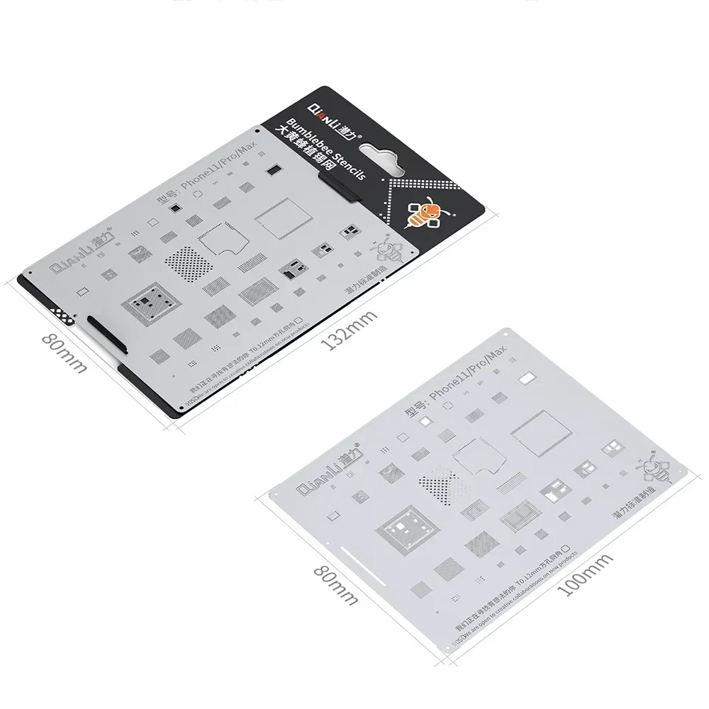 QIANLI MEGA-IDEA Black BGA Reballing Stencil Multifunction Universal Net for iPhone 6-17 Pro Max Planting Tin Steel Mesh Tools Professional Repair Tools