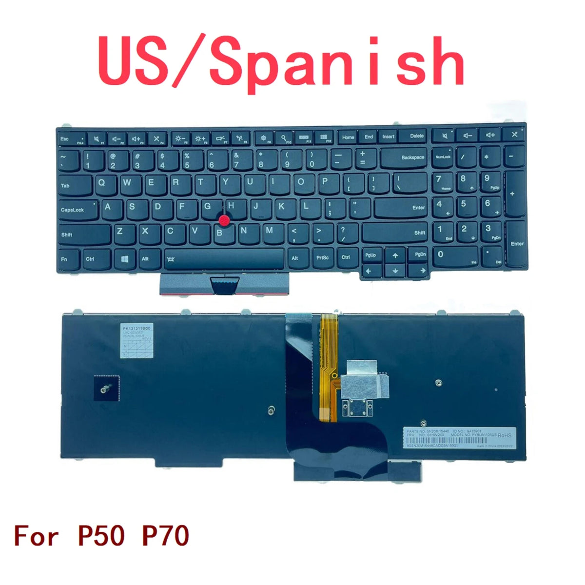 New US Spanish Laptop Backlit Keyboard For Lenovo Thinkpad P50 P70 Notebook PC Replacement 01HW200 00PA403 Lenovo laptop repair parts
