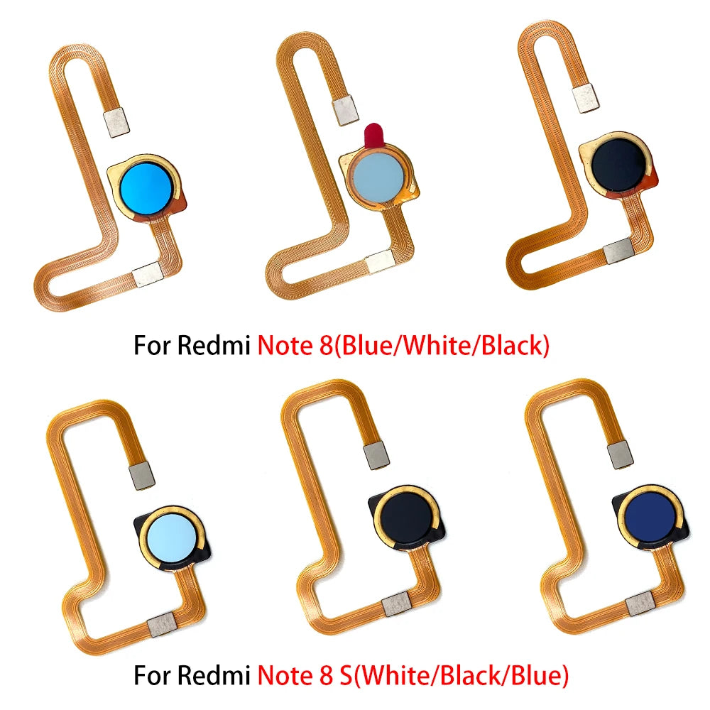 10Pcs, New For Xiaomi Redmi Note 8T 8 9s 9 Pro Home Button FingerPrint Touch ID Sensor Flex Cable Ribbon Replacement Parts  Xiaomi  Xiao mi phone repair parts