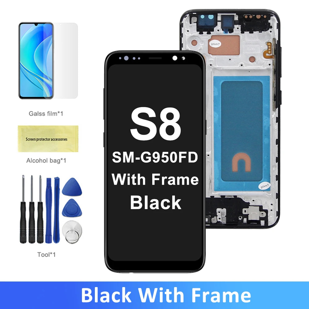 TFT S8 For Samsung Galaxy S8 G950F LCD Display Digital Touch Screen with Frame LCD Touch Screen Replacement Assembly Parts Samsung phone repair parts