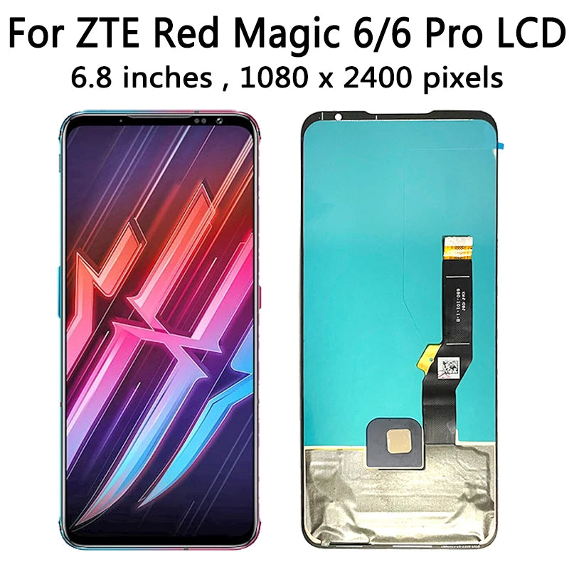 6.8"AMOLED 165Hz For ZTE nubia Red Magic 6 LCD NX669J Display Touch Screen Digitizer Assembly For Red Magic 6 Pro NX669J-P ZTE phone repair parts