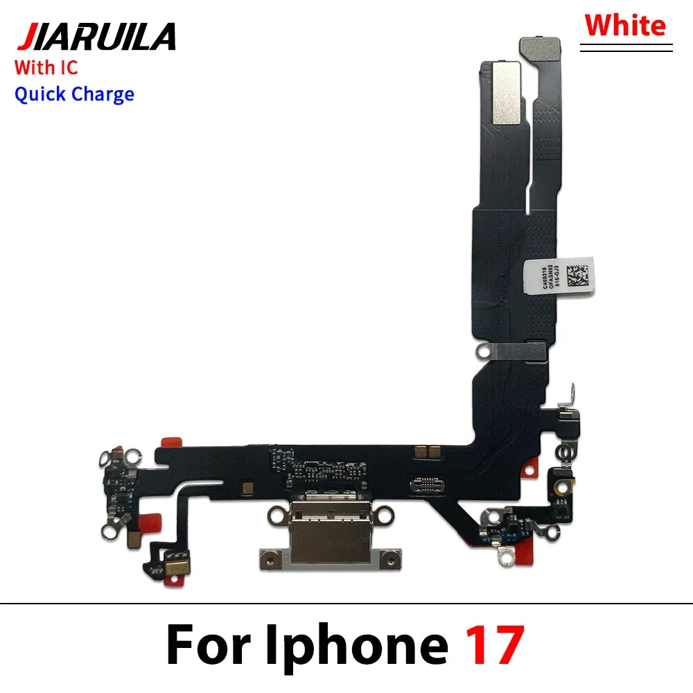 New For iPhone 17 / For iPhone 16E USB Micro Charger Charging Port Dock Connector Microphone Board Flex Cable iPhone phone repair parts