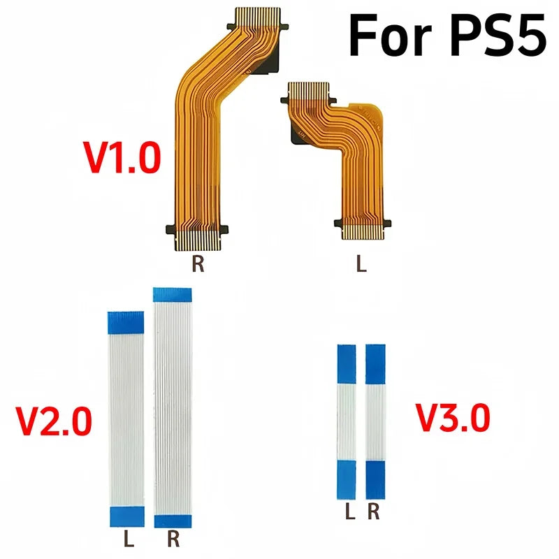10sets for Sony Ps5 1.0 2.0 3.0 BDM-010 020 030 Game Pad Controller L1R1 L2R2 LR Left Right Button Connect Flex Cable Ribbon Set  Game console repair parts