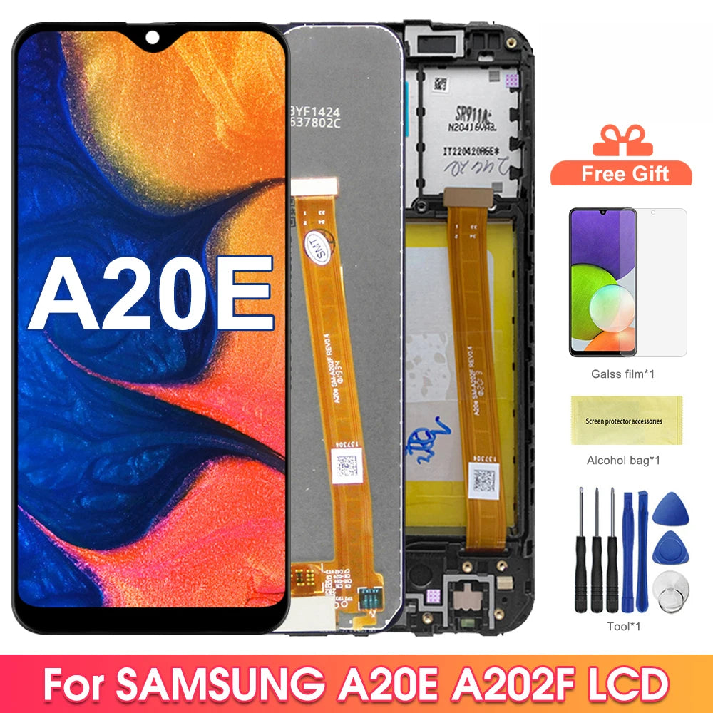 5.8" A20E A202 A202F Display Screen for Samsung Galaxy A20e LCD Display Touch Screen Digitizer Assembly Replacement with Frame Samsung phone repair parts