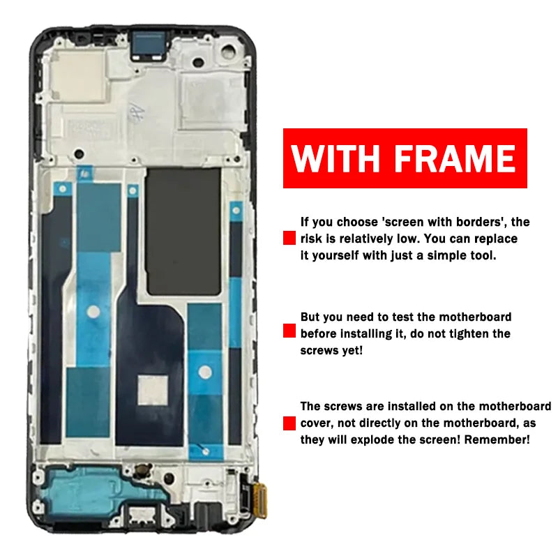 6.4“Super AMOLED For Realme 9 Pro+ RMX3392 LCD Display Touch Screen Digiziter For Realme 9 Pro Plus RMX3393 Display Frame  Oppo phone repair parts