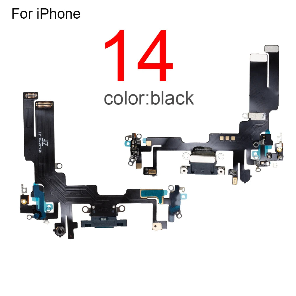 1Pcs Charging Port Flex Cable for iPhone 15 Pro Max 13 14 Plus 12 mini USB Charger Dock Connector With Microphone Ribbon Repair iPhone phone repair parts