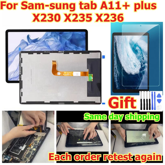 100% tested Tab touch lcd display screen panel for Samsung tab A11+ plus X230 X235 X236 digitizer glass assembly Samsung tablet repair parts