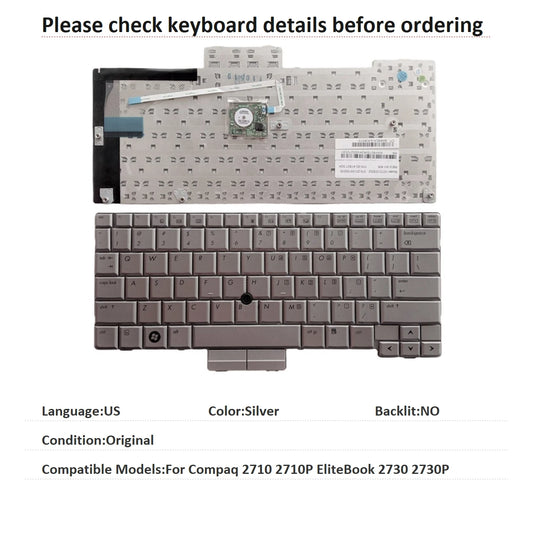 New US Language  Keyboard For HP Compaq 2710 2710P EliteBook 2730 2730P Notebook PC Replacement Keyboard  HP laptop repair parts