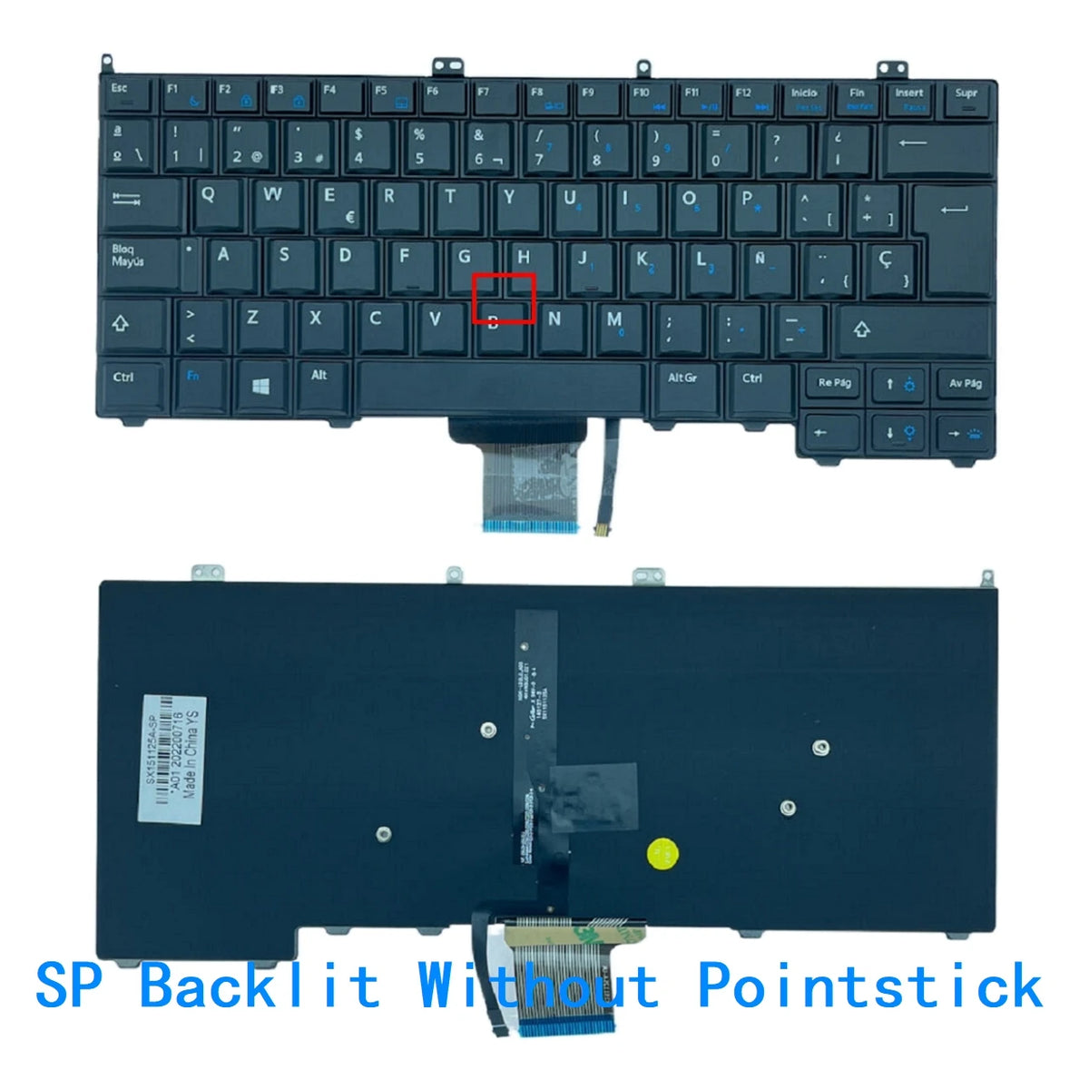 New US Spanish Language  Backlit Keyboard For Dell Latitude 12-7000 14-7000 series E7420 E7240 E7440 E7420D 08PP00Dell laptop repair parts