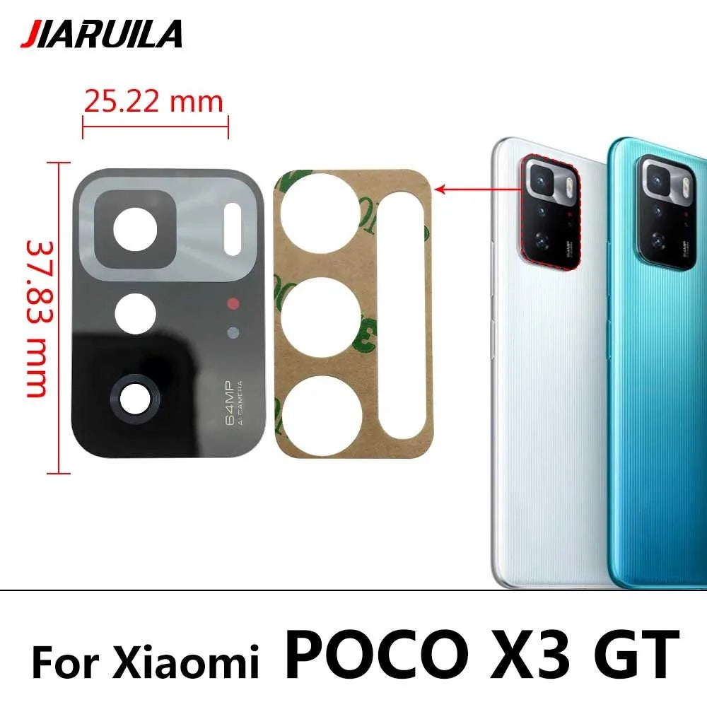2Pcs/Lot, Back Rear Camera Glass Lens For Xiaomi Poco F3 F4 F5 M3 M4 M5 X3 X4 X5 Pro 4G 5G GT With Adhesive  Xiaomi  Xiao mi phone repair parts