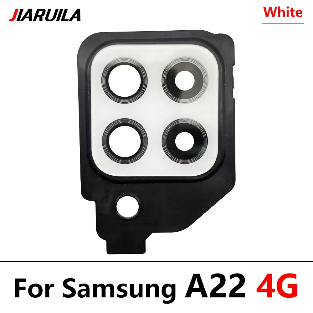 10Pcs/Lot, Housing Back Rear Camera Glass Lens Cover Frame Holder For Samsung A22 4G 5G A225F A226B Samsung phone repair parts