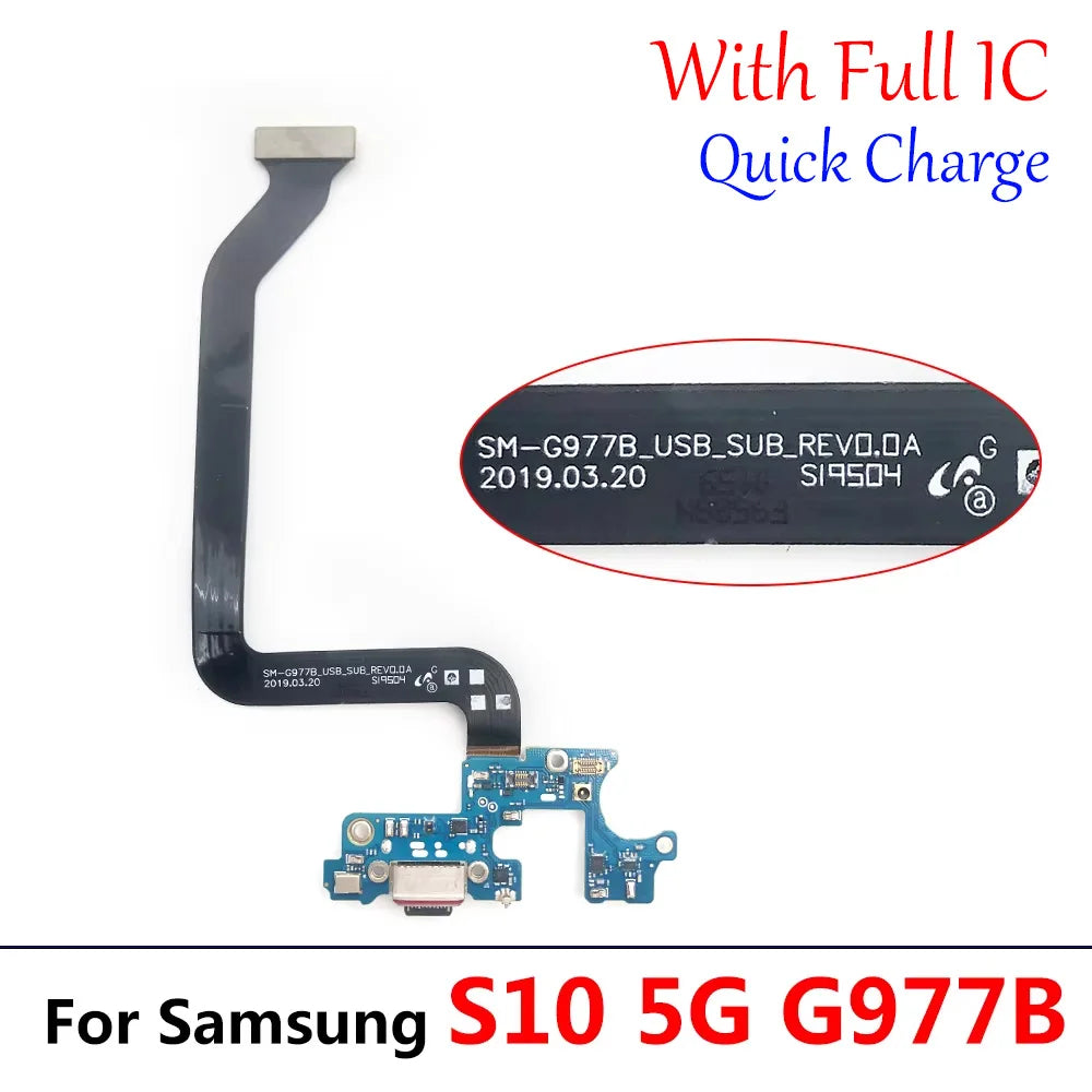 USB Charging Board Flex Cable For Samsung S10 5G G977B G977N G977U Lite Dock Connector Charging Port Flex Samsung phone repair parts