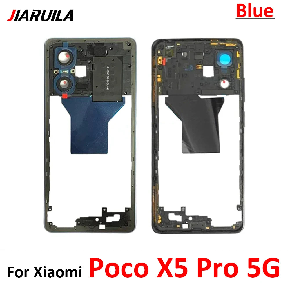 10Pcs, Middle Frame Housing For Xiaomi Poco X3 X4 GT X4 X5 M5s M4 Pro 4G 5G Middle Frame Holder Cover Frame Volume Key Parts  Xiaomi  Xiao mi phone repair parts