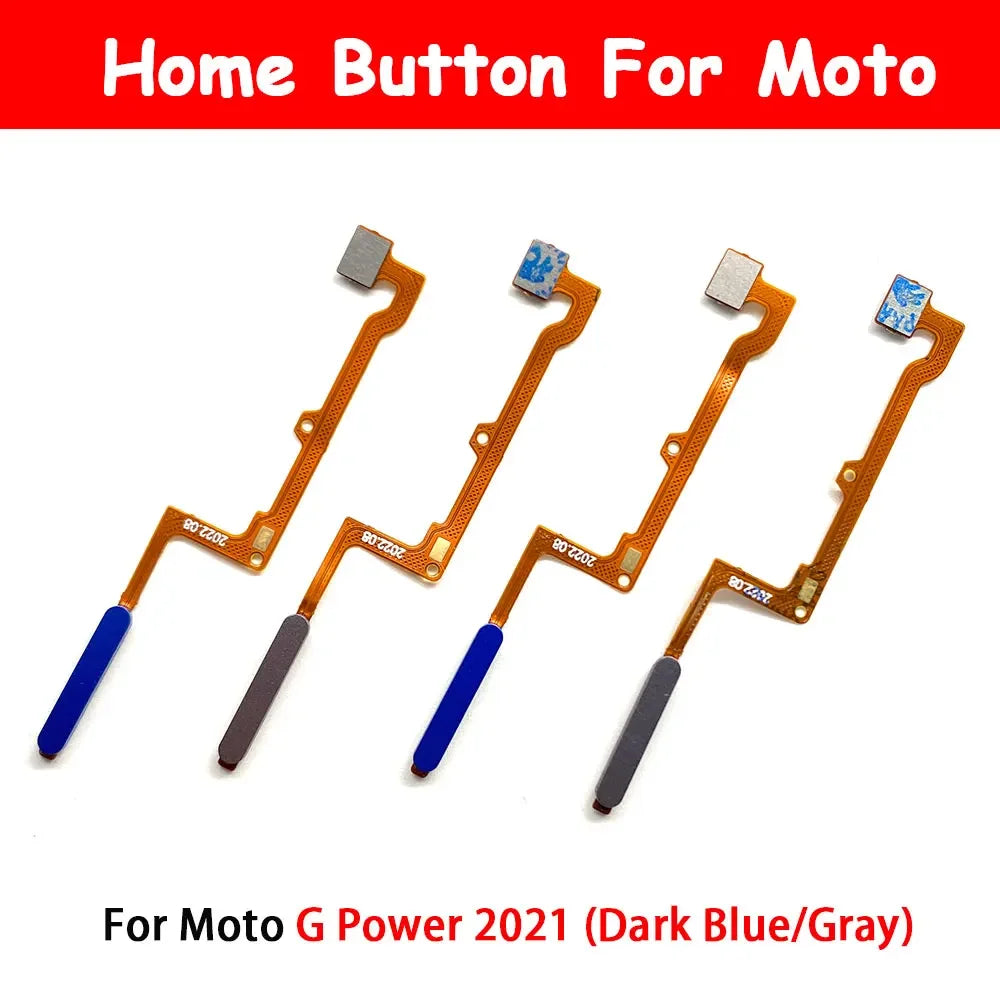 10Pcs, New For Motorola Moto G 5G Plus G Power 2021 Home Button FingerPrint Touch ID Sensor Flex Cable Replacement Parts Motorola phone repair parts