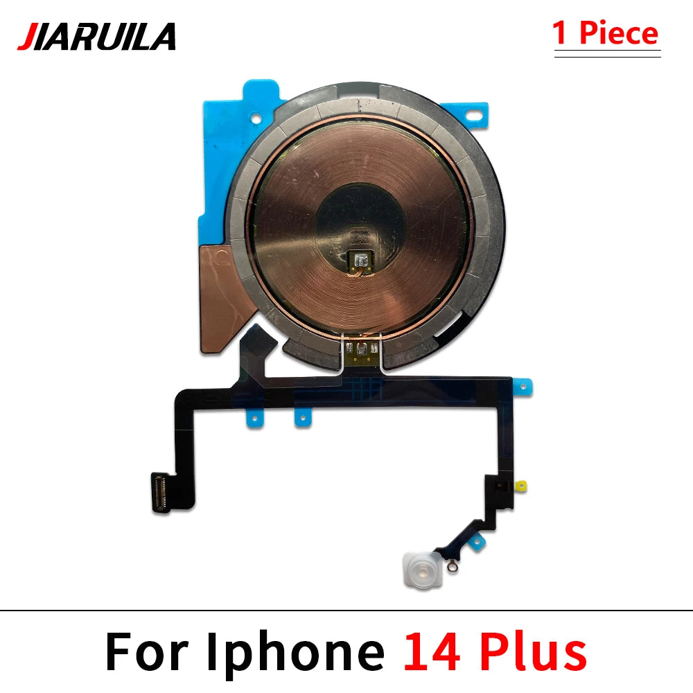 Wireless Charging Chip Coil For iPhone 16 15 14 13 12 11 Pro Max Plus Mini With Magnet Power Volume Button Flex Charger Panel iPhone phone repair parts