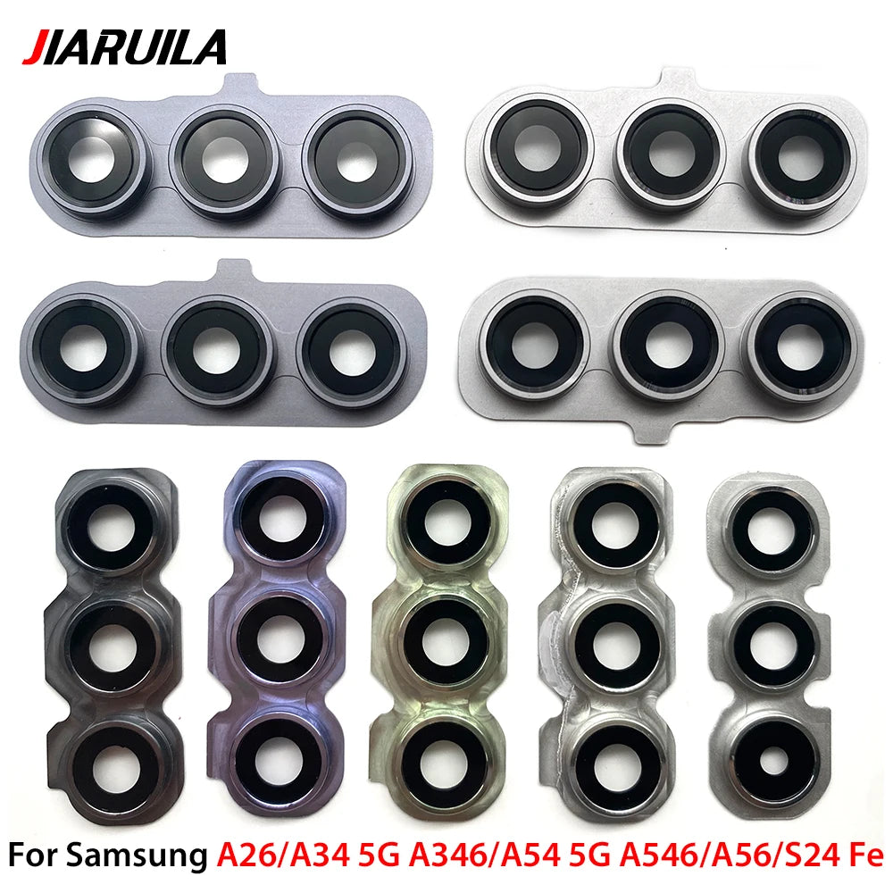 New Rear Camera Glass Lens Cover With Frame Holder For Samsung A26 A56 A34 A54 S24 Fe 5G Replacement Parts Samsung phone repair parts