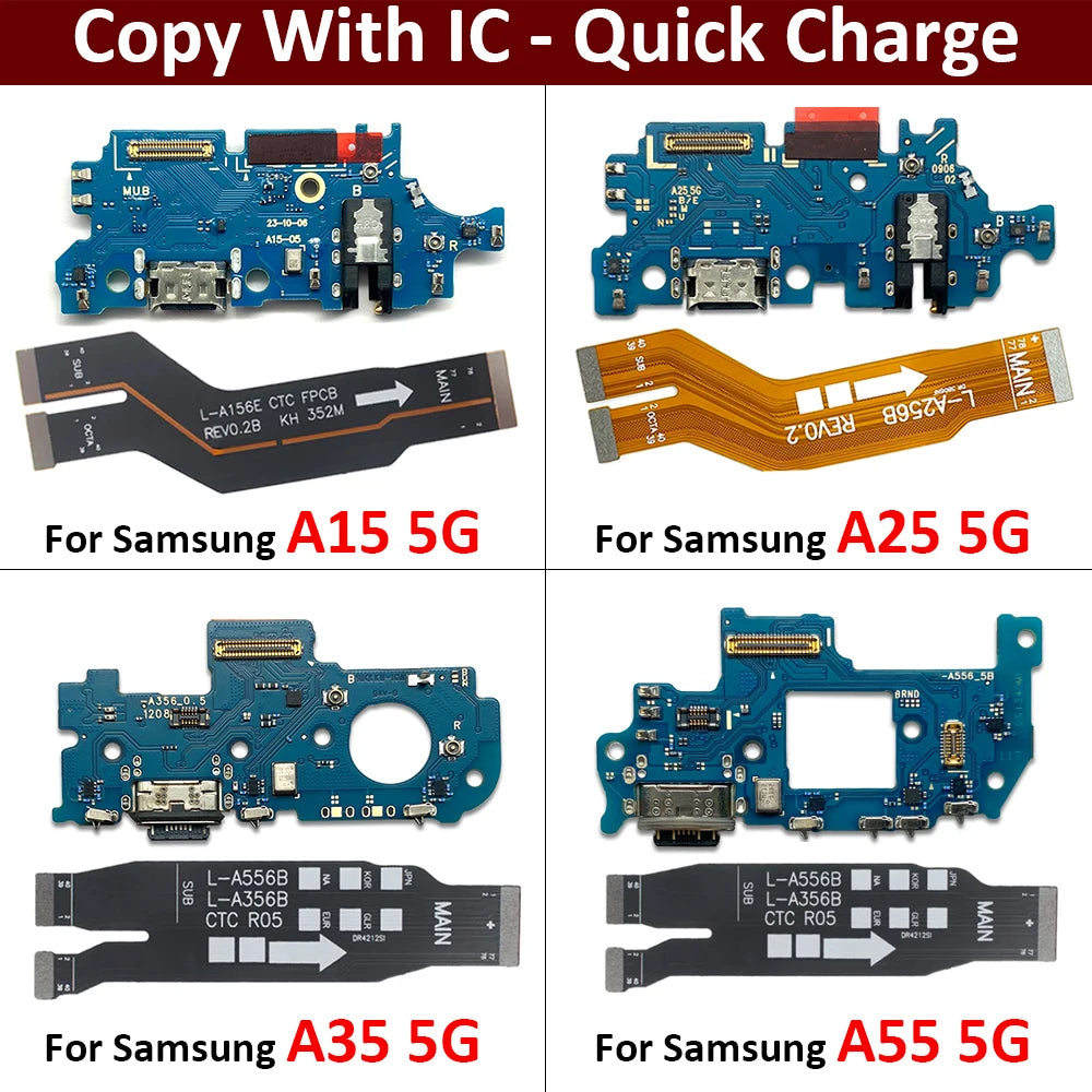 USB Charging Port Board Connector Port Main Mainboard Flex Cable For Samsung A05 A05s A15 A25 A35 A55 A06 A16 4G 5G Samsung phone repair parts