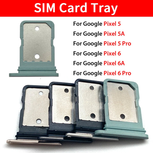 SIM Card Tray chip slot drawer Holder Adapter Accessories part For Google Pixel 5 / 5 Pro / 5A / 6 Pro / 6A  (Single Card) Google Pixel Phone repair parts