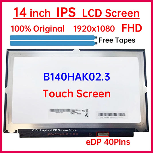 14" Laptop LCD Touch Screen B140HAK02.3 For Lenovo ThinkPad X1 Carbon 6th Gen 7th Gen Display Matrix Panel 1920x1080 eDP 40 Pins Lenovo laptop repair parts
