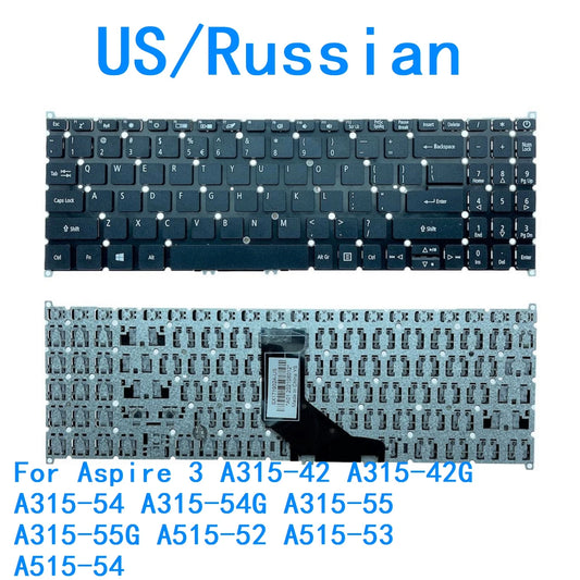 New US Russian Language  Keyboard For Acer Aspire 3 A315-42 A315-42G A315-54 A315-54G A315-55 A315-55G A515-52 A515-53 A515-54 Acer laptop repair parts