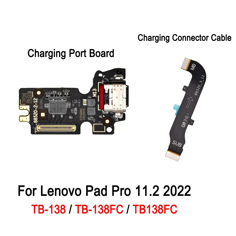 For Lenovo Pad Pro 11.2 2022 TB138FC TB-138FC Charging Port Board / Charging Connector Flex Cable Repair Replacement Part Lenovo Tablet repair parts