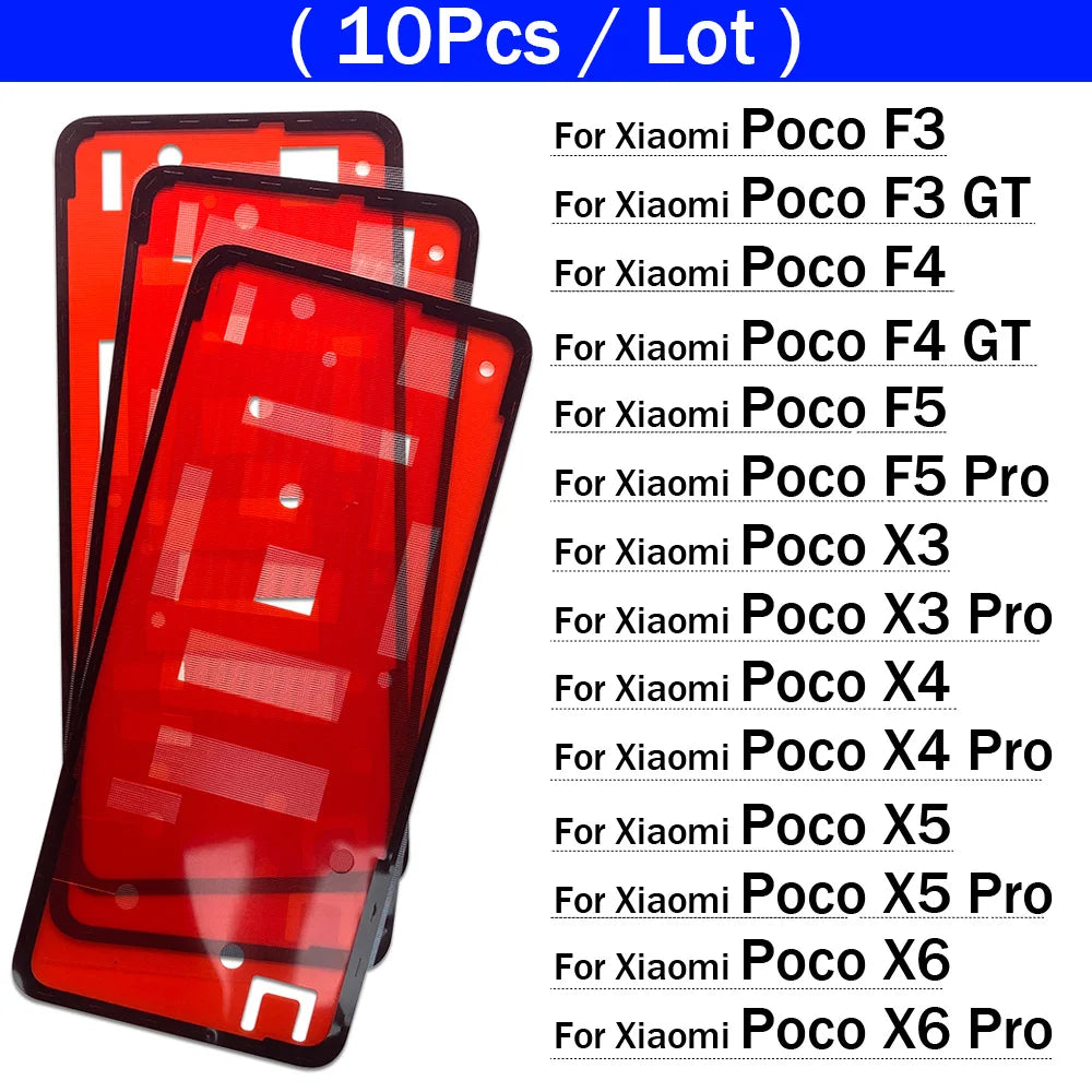 10Pcs/Lot, Back Battery Cover Door sticker Adhesive glue tape For XIaomi Poco F3 F4 F5 M4 X3 X4 X5 X6 Pro GT 4G 5G  Xiaomi  Xiao mi phone repair parts