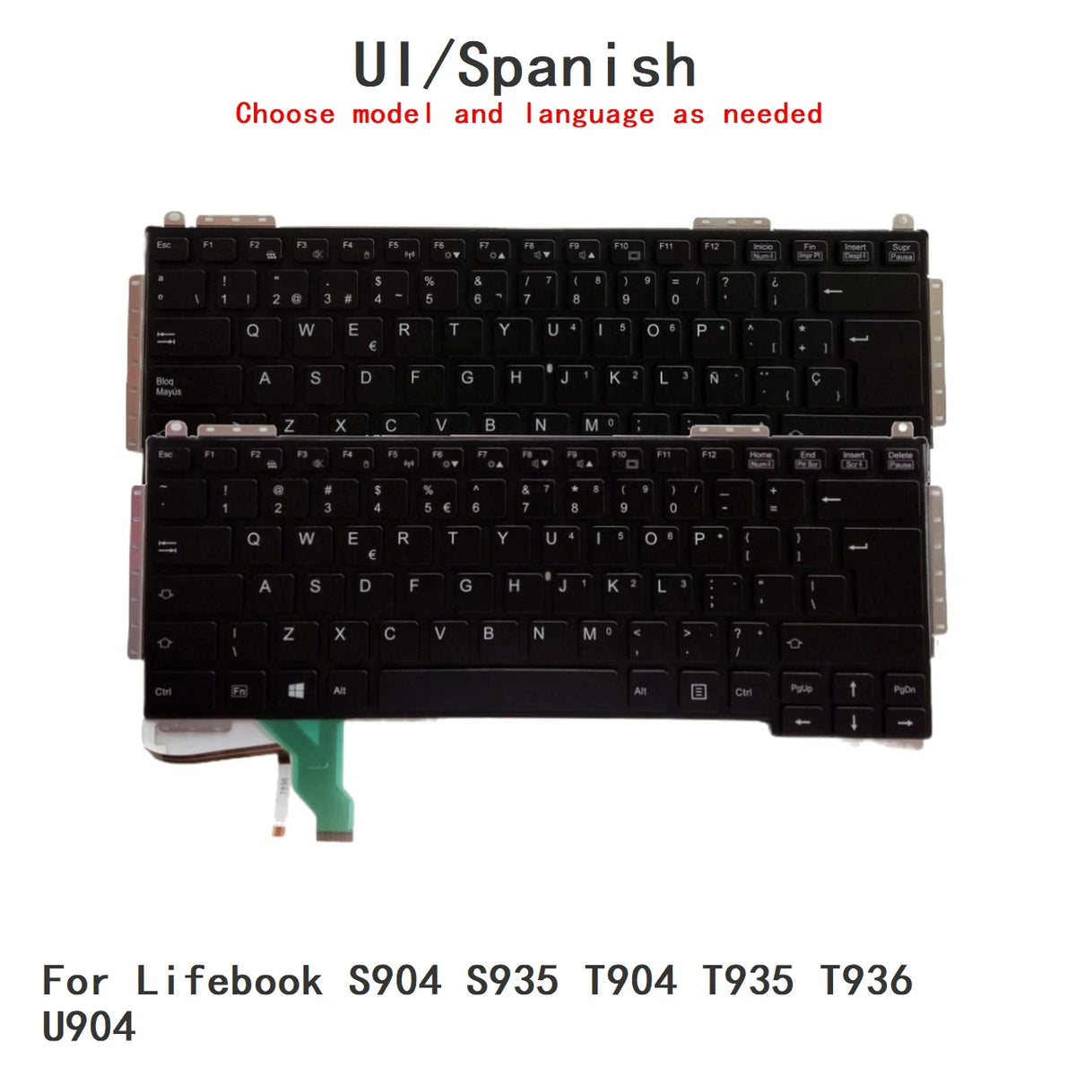 New UI Spanish Language  Backlit Keyboard For Fujitsu Lifebook S904 S935 T904 T935 T936 U904 Notebook PC Replacement Keyboard