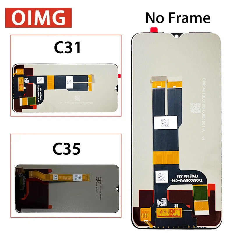 6.6"IPS For Oppo Realme C35 RMX3511 LCD Display Touch Screen Digitizer Assembly Replacement For Realme C31 RMX3501LCD Frame Oppo phone repair parts Realme phone repair parts