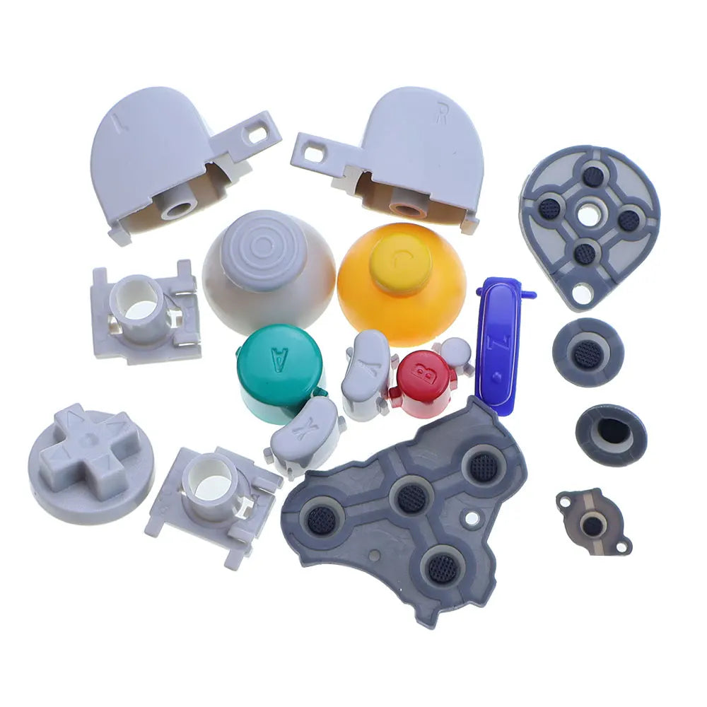 Full Set Button For GameCube NGC Gamepad Power ON OFF Key  A B X Y L R D Pads Mod Kit Silicone Pads Rubber Conductive Button Game console repair parts