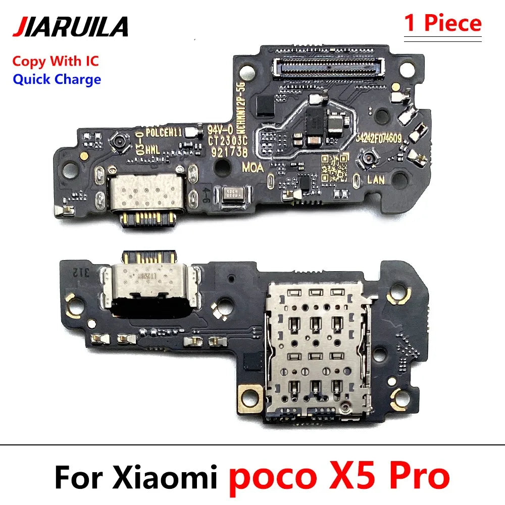 New Dock Connector USB Charger Charging Board Port Flex Cable For Xiaomi Poco F4 F5 F6 X3 X4 X5 X6 M3 M4 M5 Pro 4G 5G GT  Xiaomi  Xiao mi phone repair parts