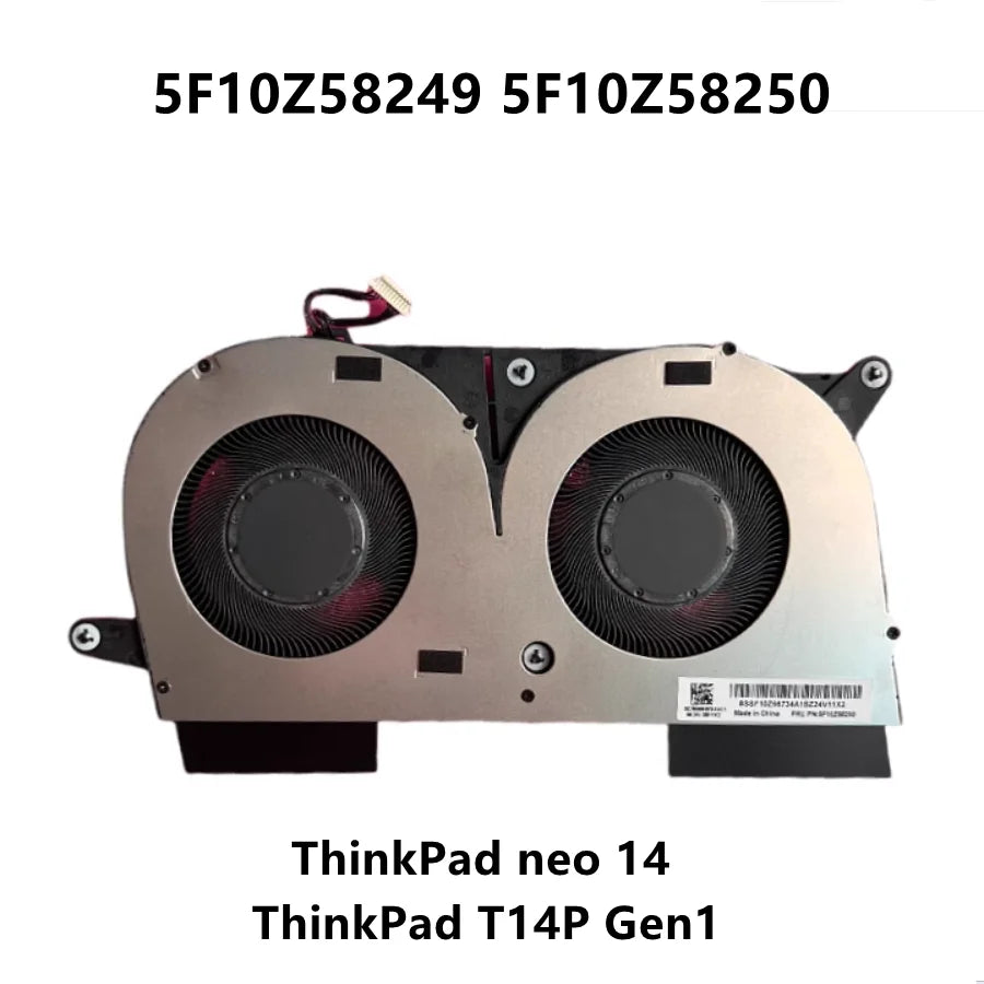New Original For Laptop Lenovo ThinkPad neo 14 /T14P Gen1 CPU Cooling Fan BAPB1307R5HY001DOUBLE FRU PN:5F10Z58249 5F10Z58250 Lenovo laptop repair parts