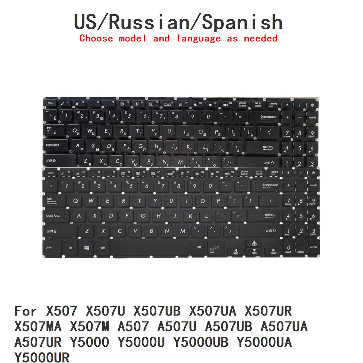 US RU SP Keyboard For ASUS X507 X507U X507UB X507UA X507UR X507MA X507M A507 A507U A507UB A507UA A507UR Y5000 Y5000U Y5000UB Y50 ASUS laptop repair parts