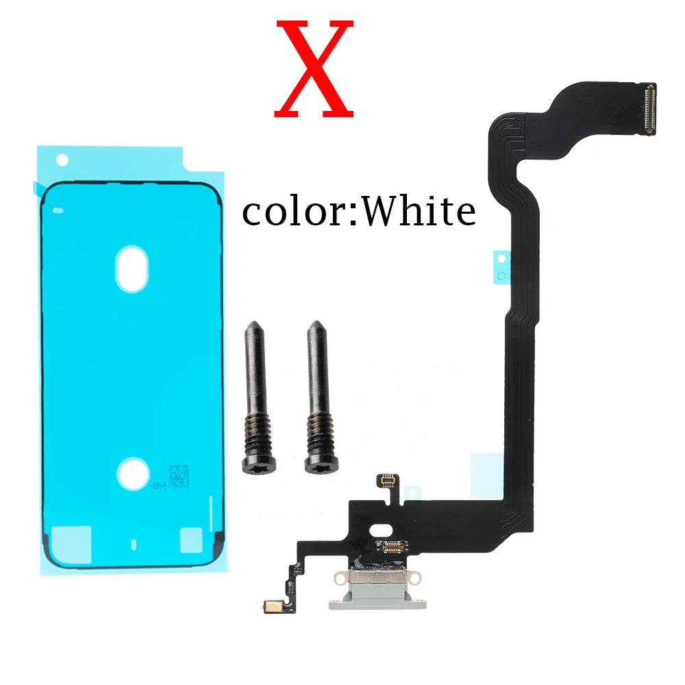 For iPhone 7G 7  8G 8 Plus X Charging Port Dock Connector Headphone Audio Jack+ Microphone  Flex Cable Replacement iPhone phone repair parts