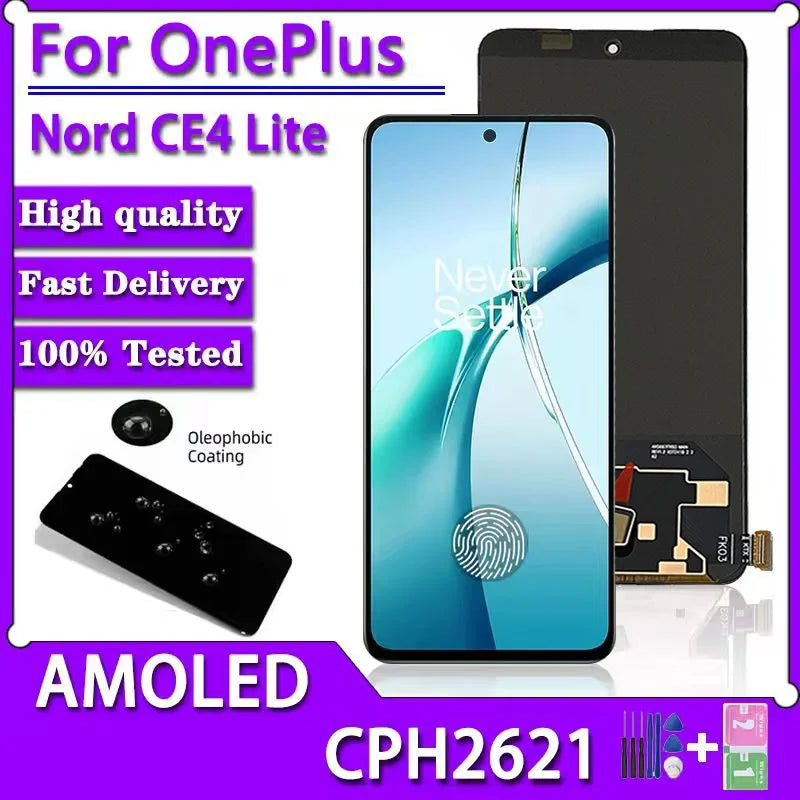 Super AMOLED For OnePlus Nord CE4 Lite LCD Display Touch Screen Digitizer Assembly For One Plus CE 4 Lite CPH2621 Display  OnePlus phone repair parts