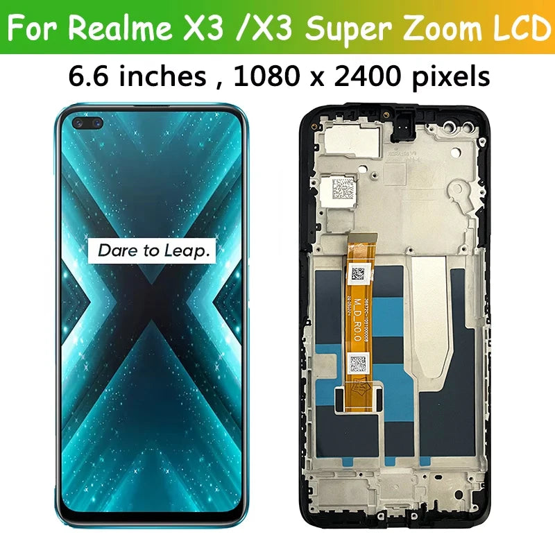 6.6"Screen For Oppo Realme X3 SuperZoom RMX2086 LCD Display Touch Screen Digitizer Replacement For RealmeX3 LCD RMX2142 Frame Oppo phone repair parts Realme phone repair parts