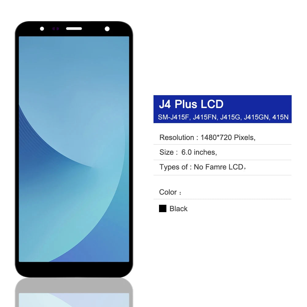 6.0'' LCD For Samsung Galaxy J4+ J415 SM-J415F J415FN LCD display Touch Screen Assembly J4 plus J415 lcd screen Replacement Samsung phone repair parts