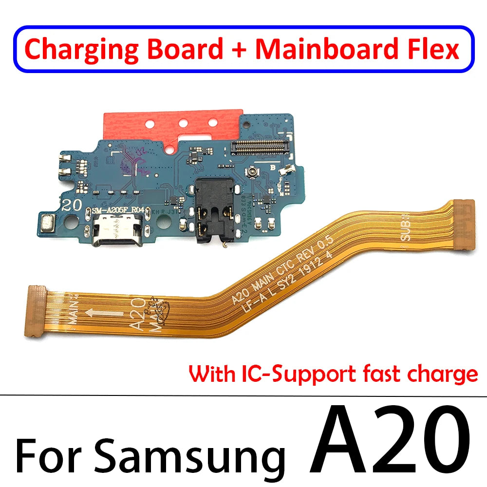 10Pcs USB Charging Board Port Connector Main Board Flex Cable For Samsung A10 A20 A30 A50 A70 A10s A20s A21s A30s A50s A31 A51 Samsung phone repair parts