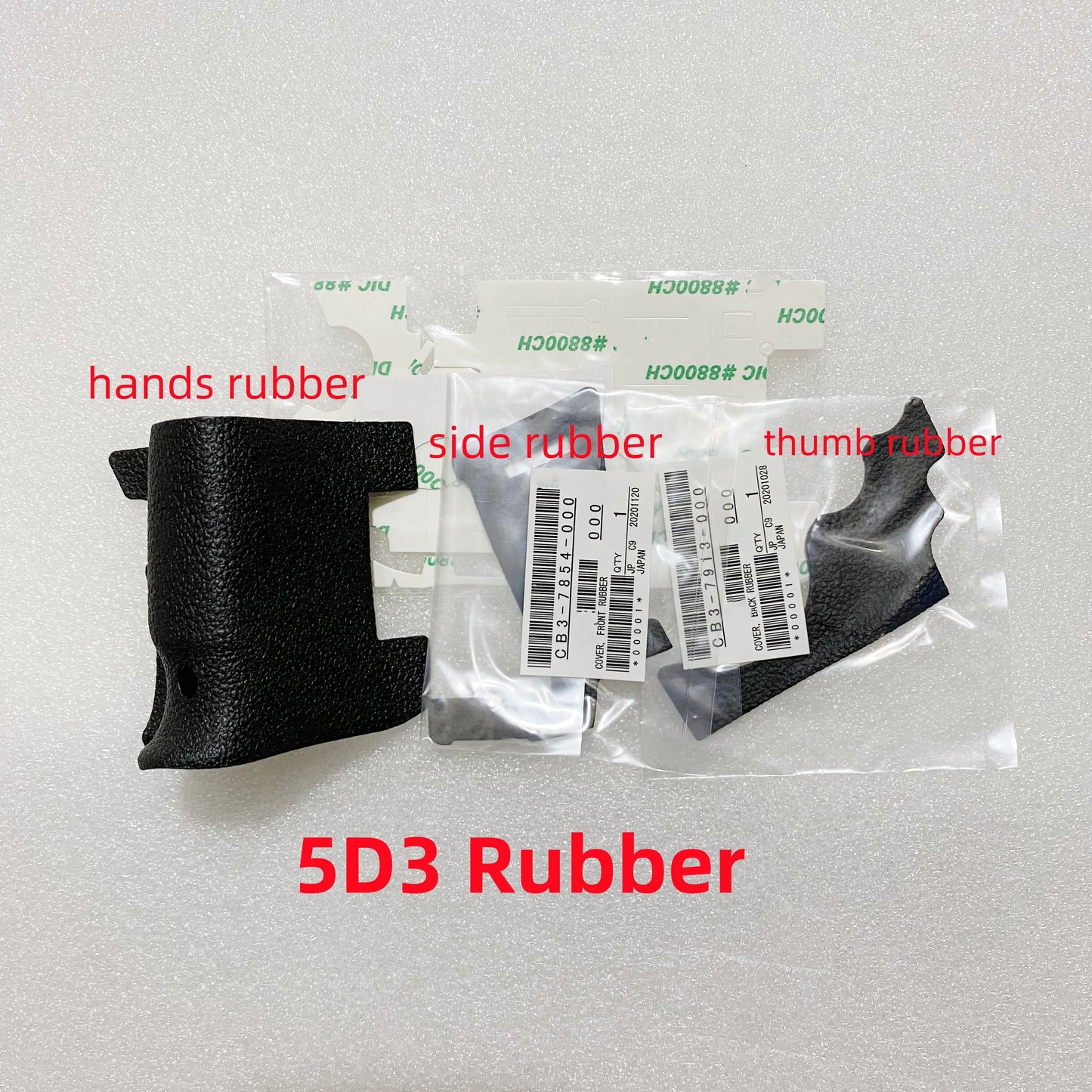 New Original Rubber Set for Canon 5D3 5DIII 5D Mark III Hands Rubber Side Rubber And Thumb Rubber Replacement Parts  Digital Camera repair parts